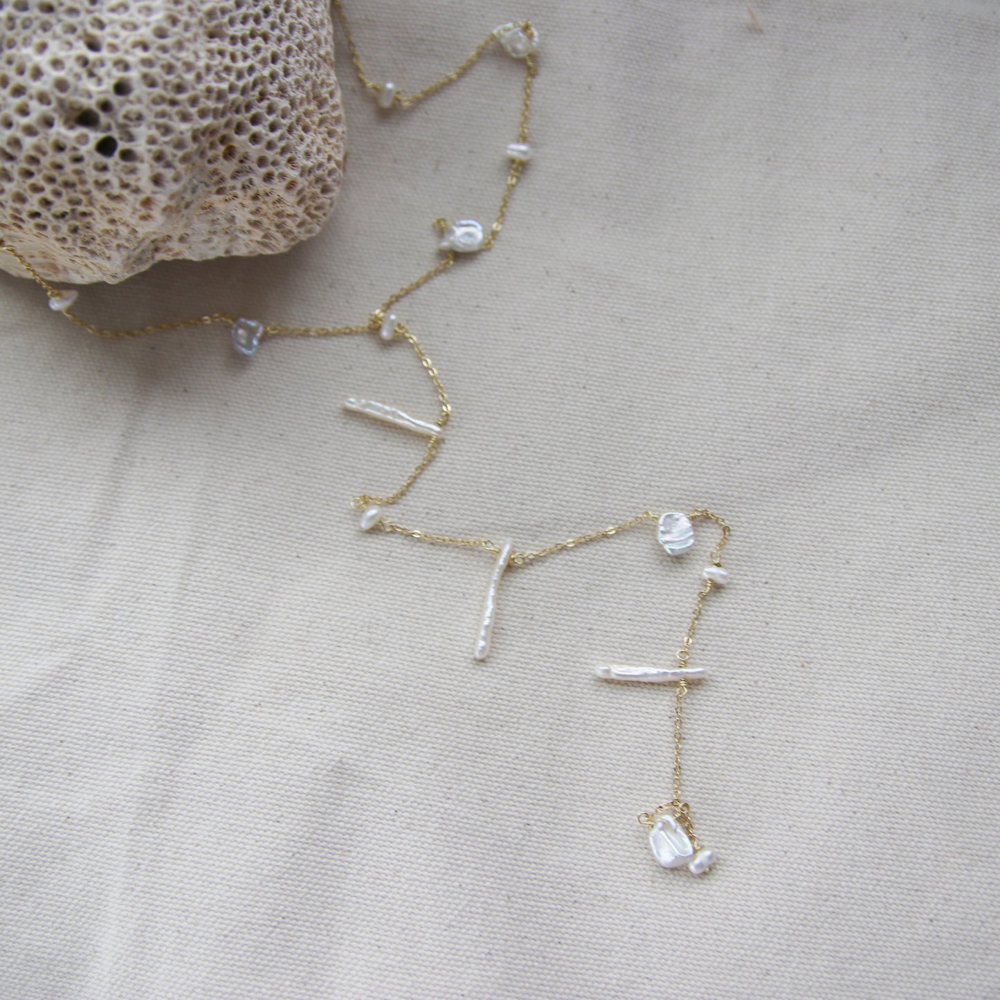 Mix Pearls Lariat Necklace