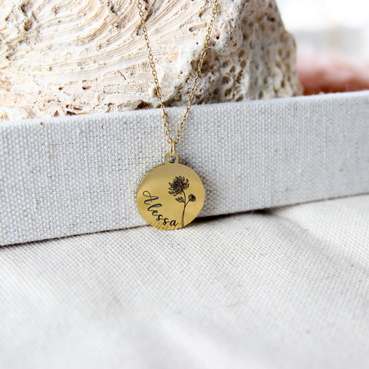 Birth Month Flower Necklace