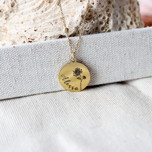 Birth Month Flower Necklace