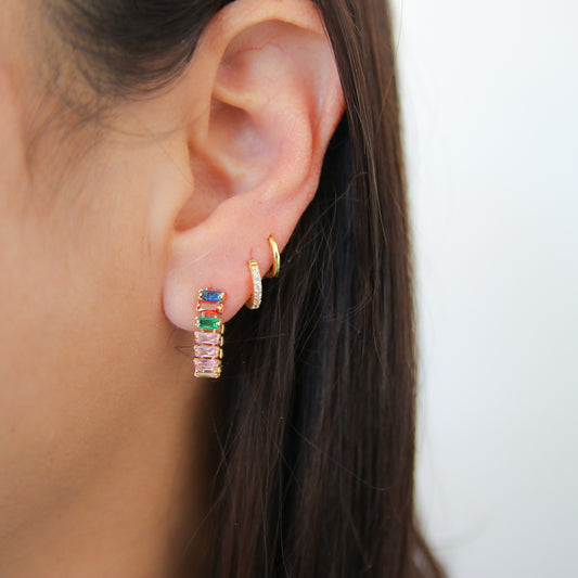 Baguette Dangle Stud Earring