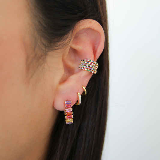 Multicolor CZ Wrap Ear cuff Earring