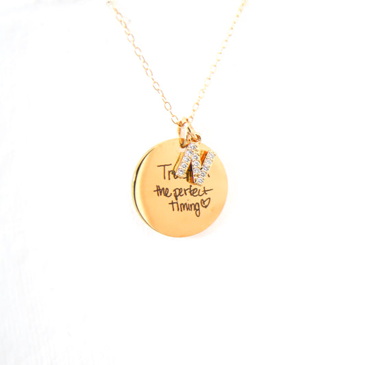 Handwritten with Letter Necklace