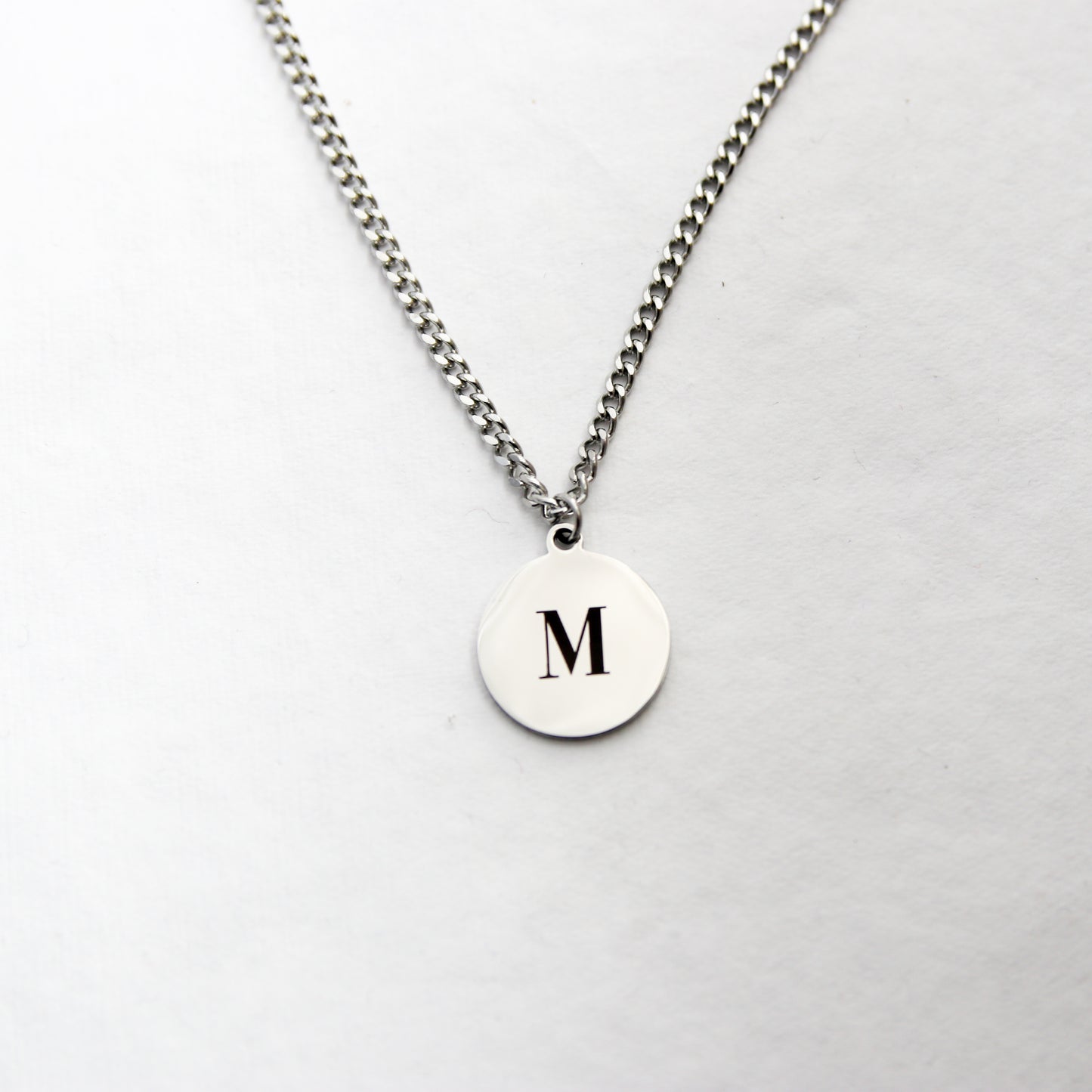 Couple Initial Disc Necklace