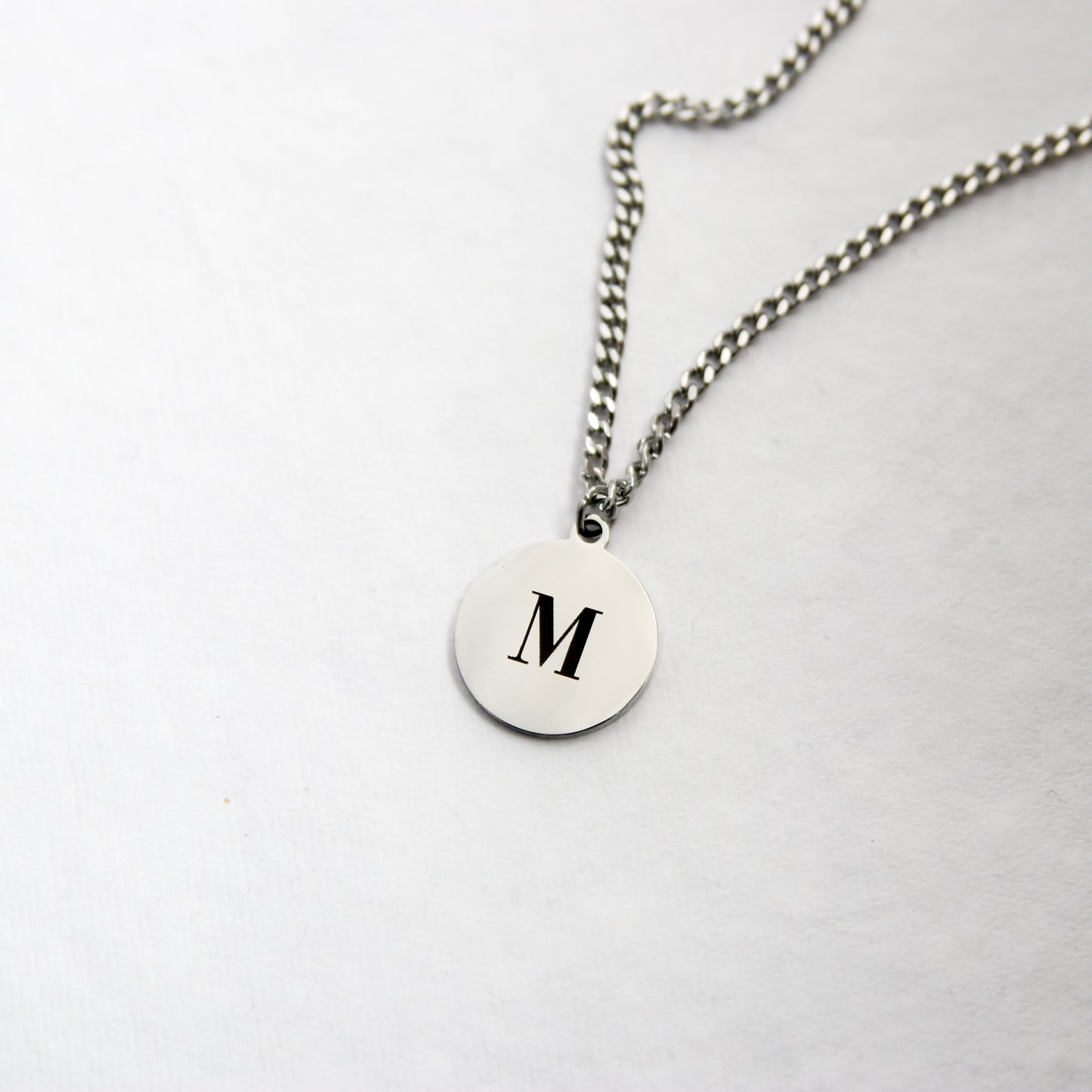 Couple Initial Disc Necklace