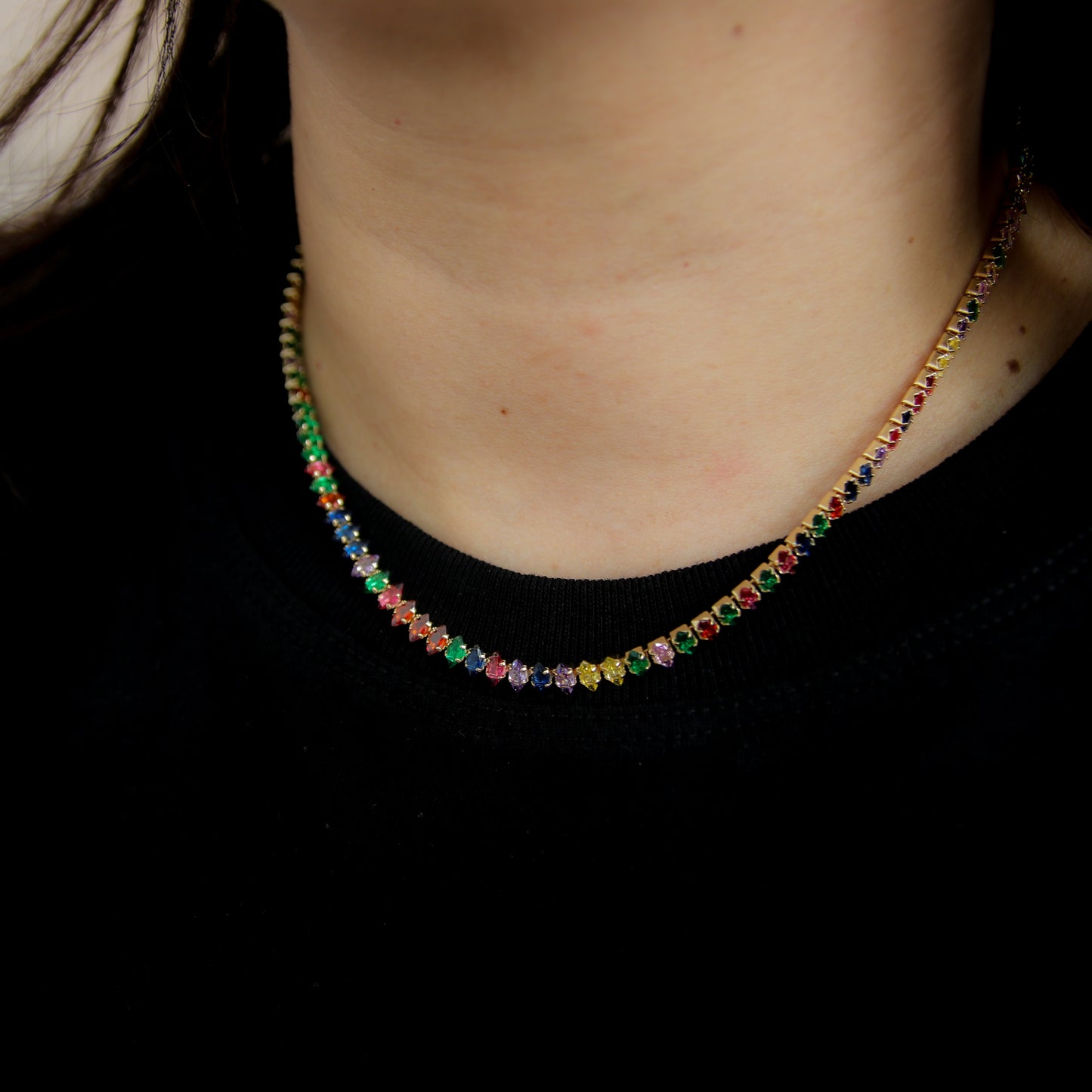 Multicolor Tennis Necklace