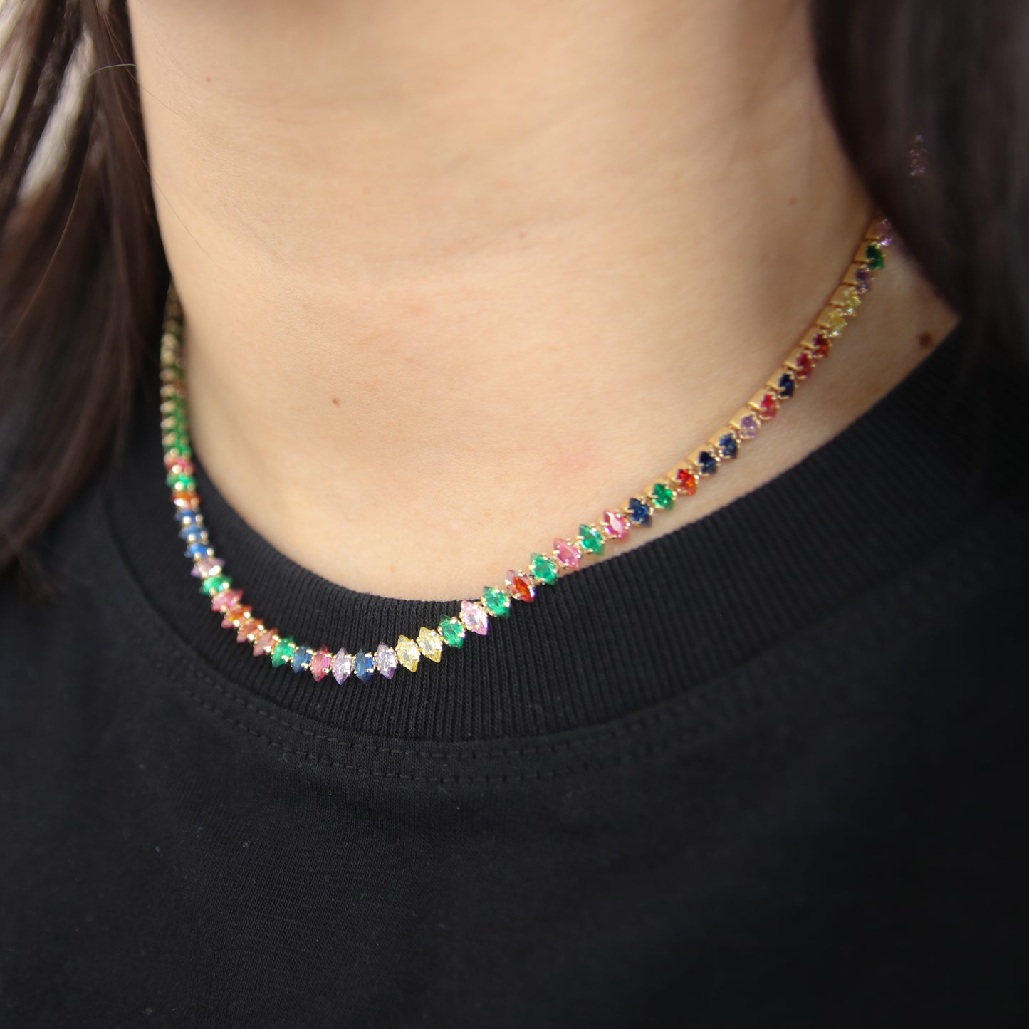 Multicolor Tennis Necklace