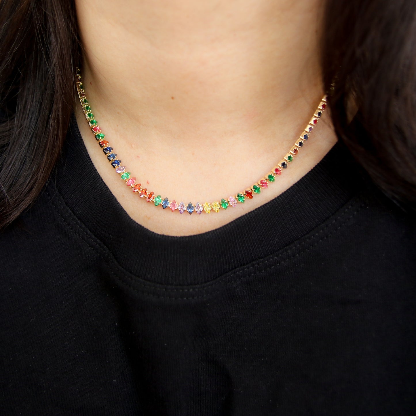 Multicolor Tennis Necklace