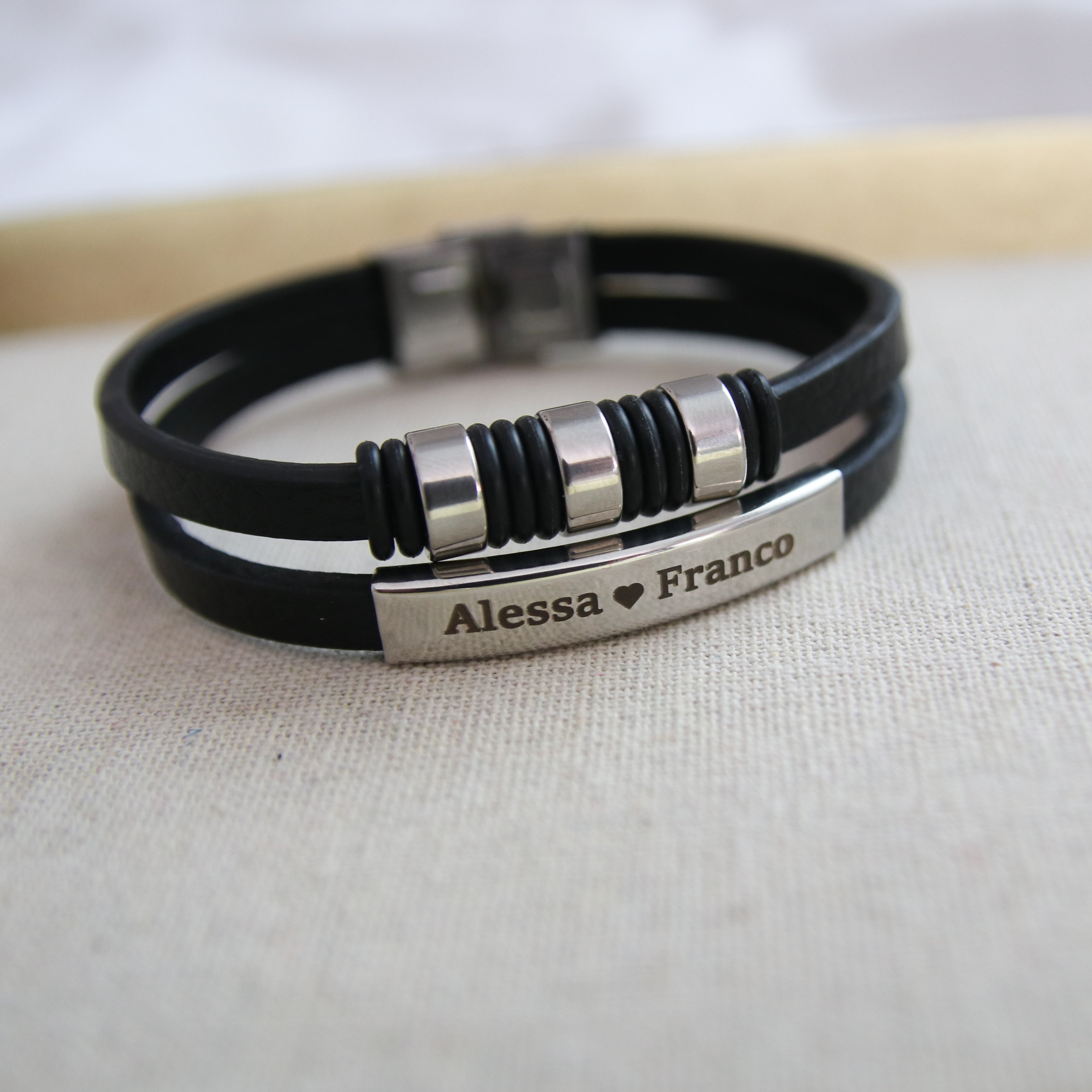 Mens bracelet engraving, rubber offers bracelet men