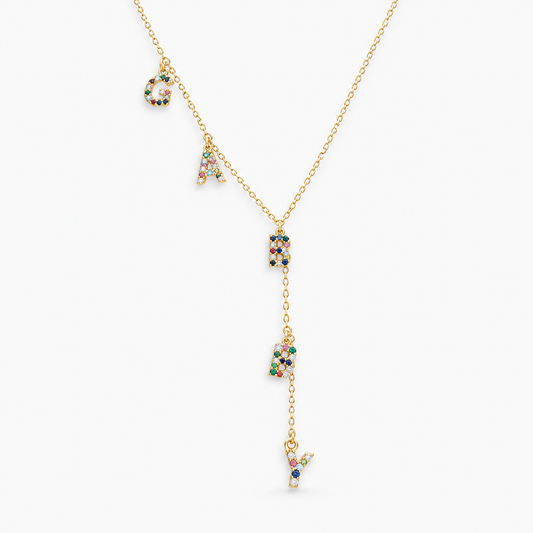 Personalized Multicolor Lariat Necklace