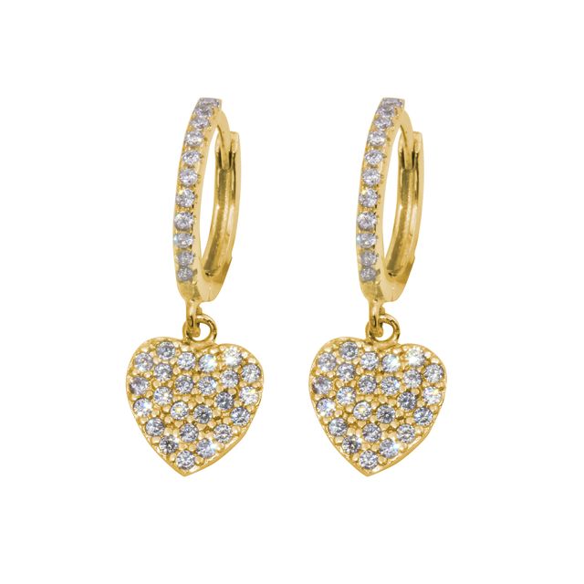 CZ Hearts huggie Earring