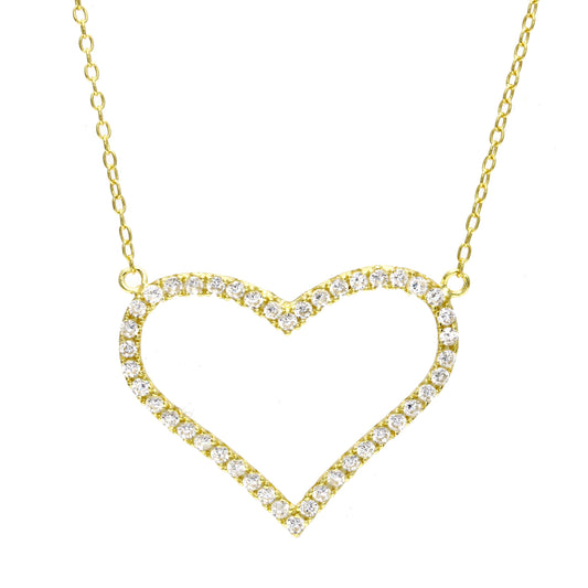 Cz Open Heart  Necklace