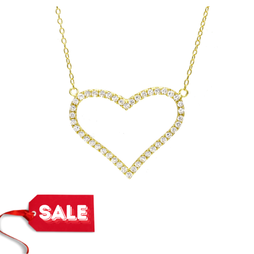 Cz Open Heart  Necklace