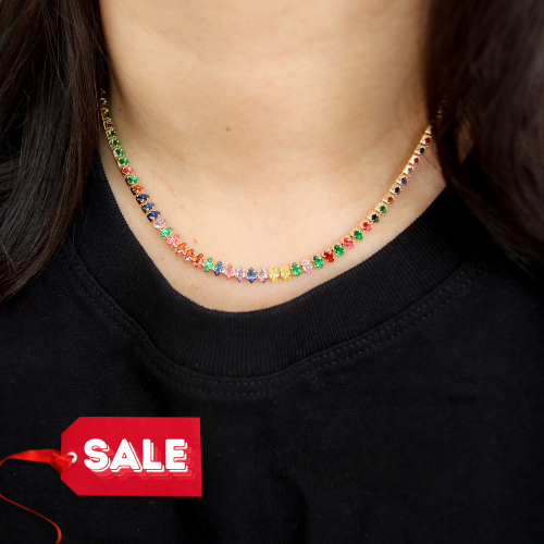 Multicolor Tennis Necklace