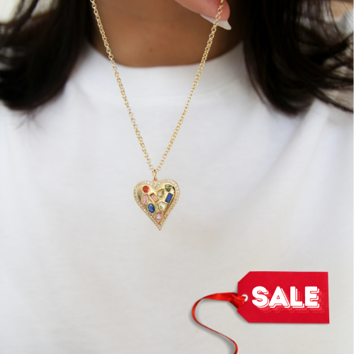 Multicolor Heart Necklace