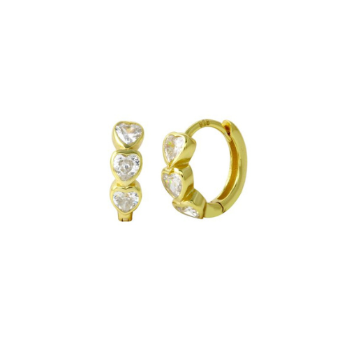 CZ Heart hoop Earring