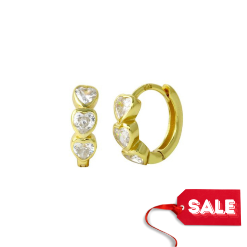 CZ Heart hoop Earring
