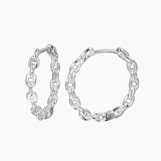 Medium Doble Link Hoop Earring