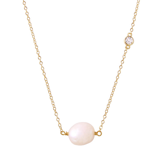 Pearl with CZ Necklace