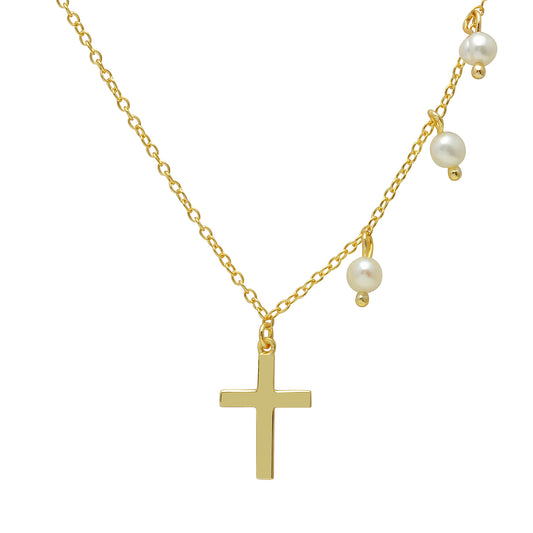 Cross with pearls Necklace