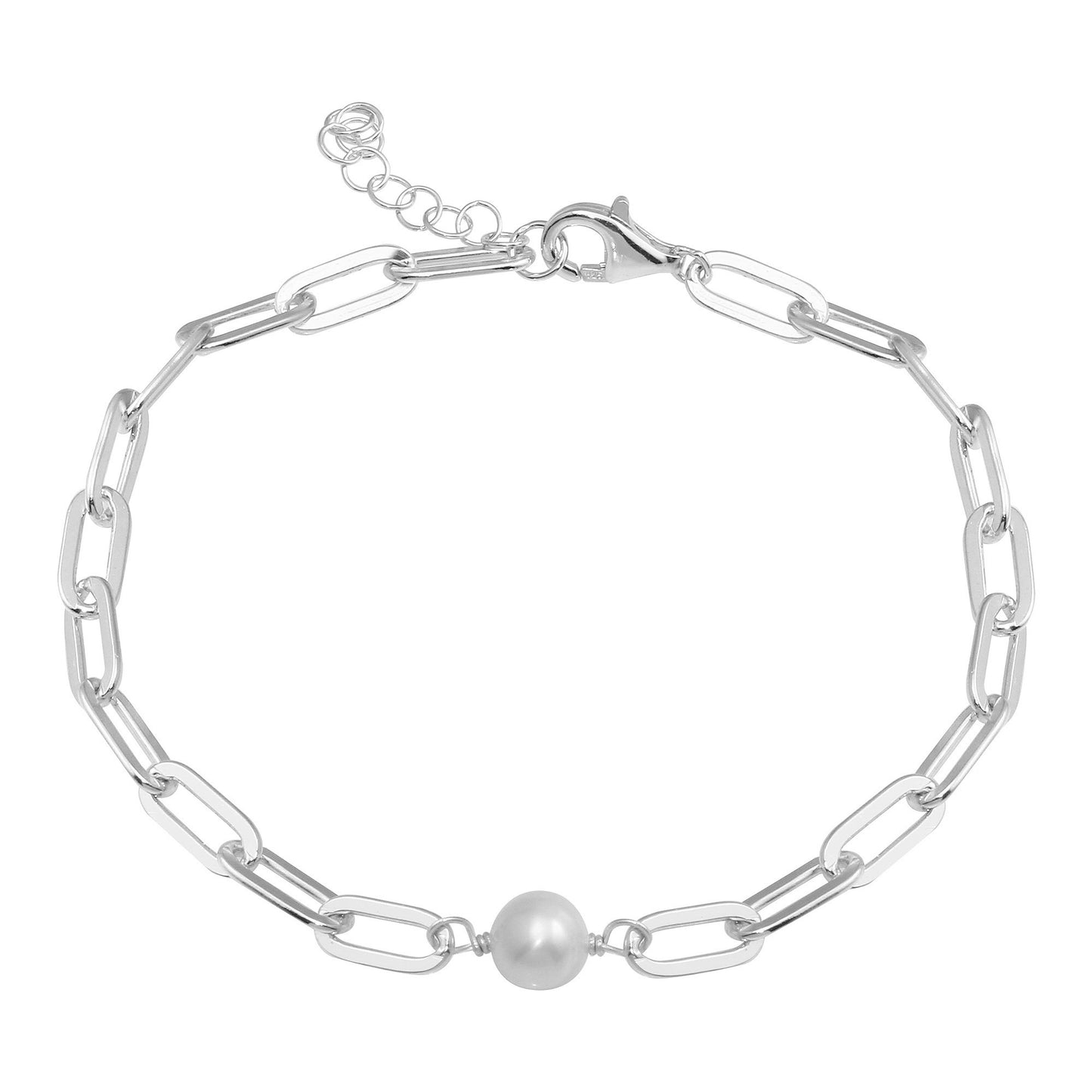 Open Link Chain with pearl Bracelet
