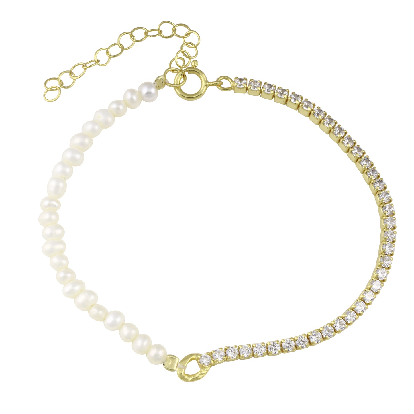 Tennis Chain X Freshwater Pearl Bracelet