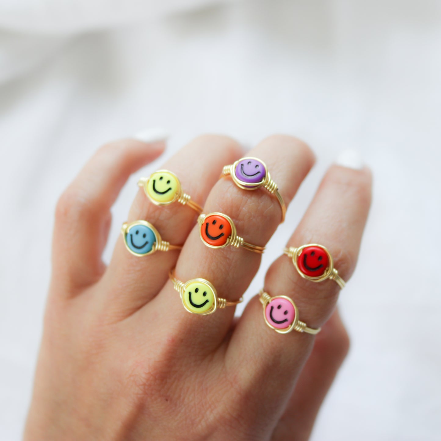 Color Smiley  Face Ring