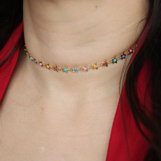 Multicolor Star Choker