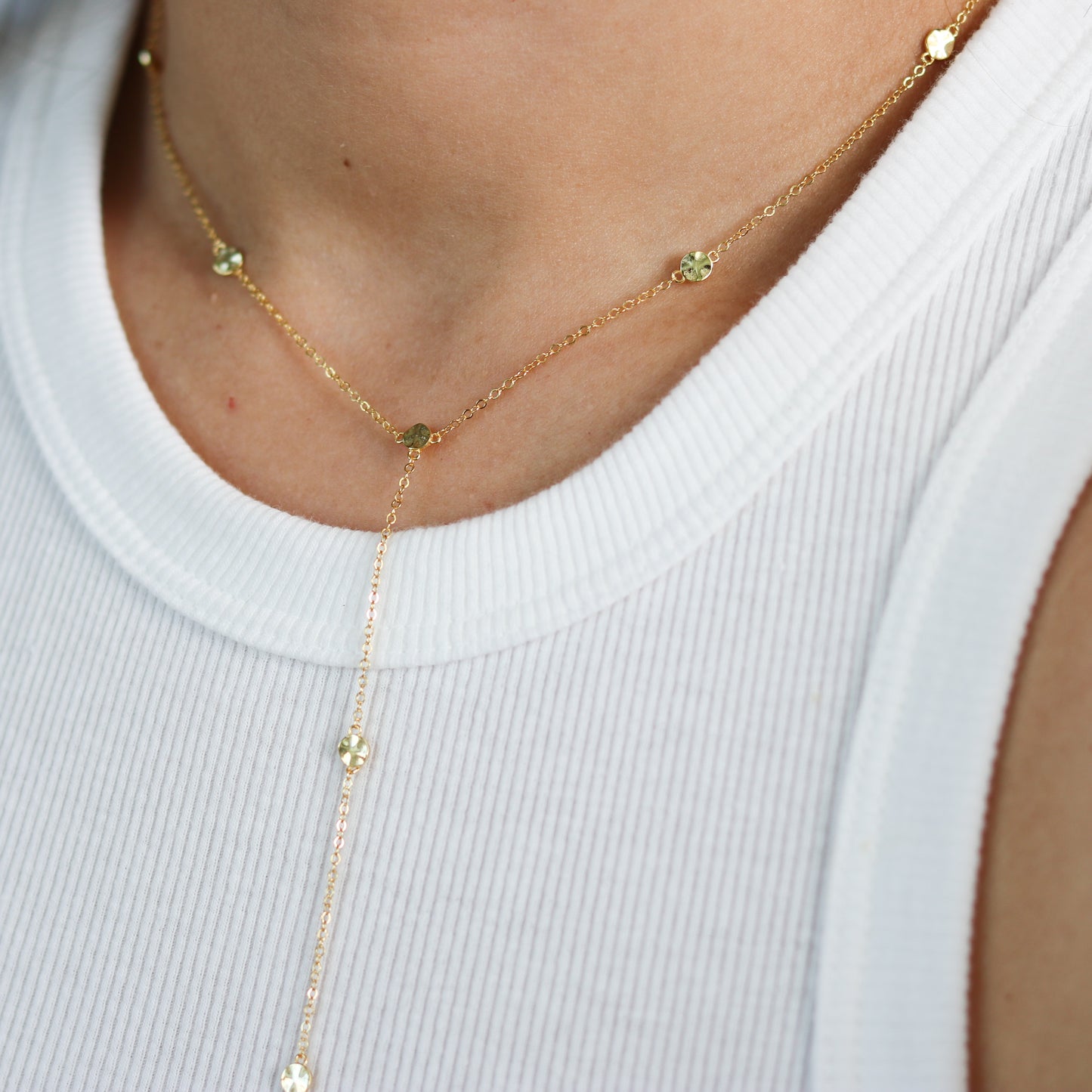 Dainty Coin Lariat Necklace