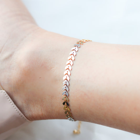 Two Tone Arrow Chain Anklet