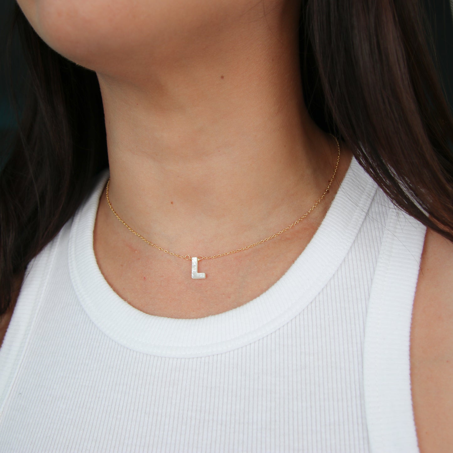 Nacre Initial Necklace