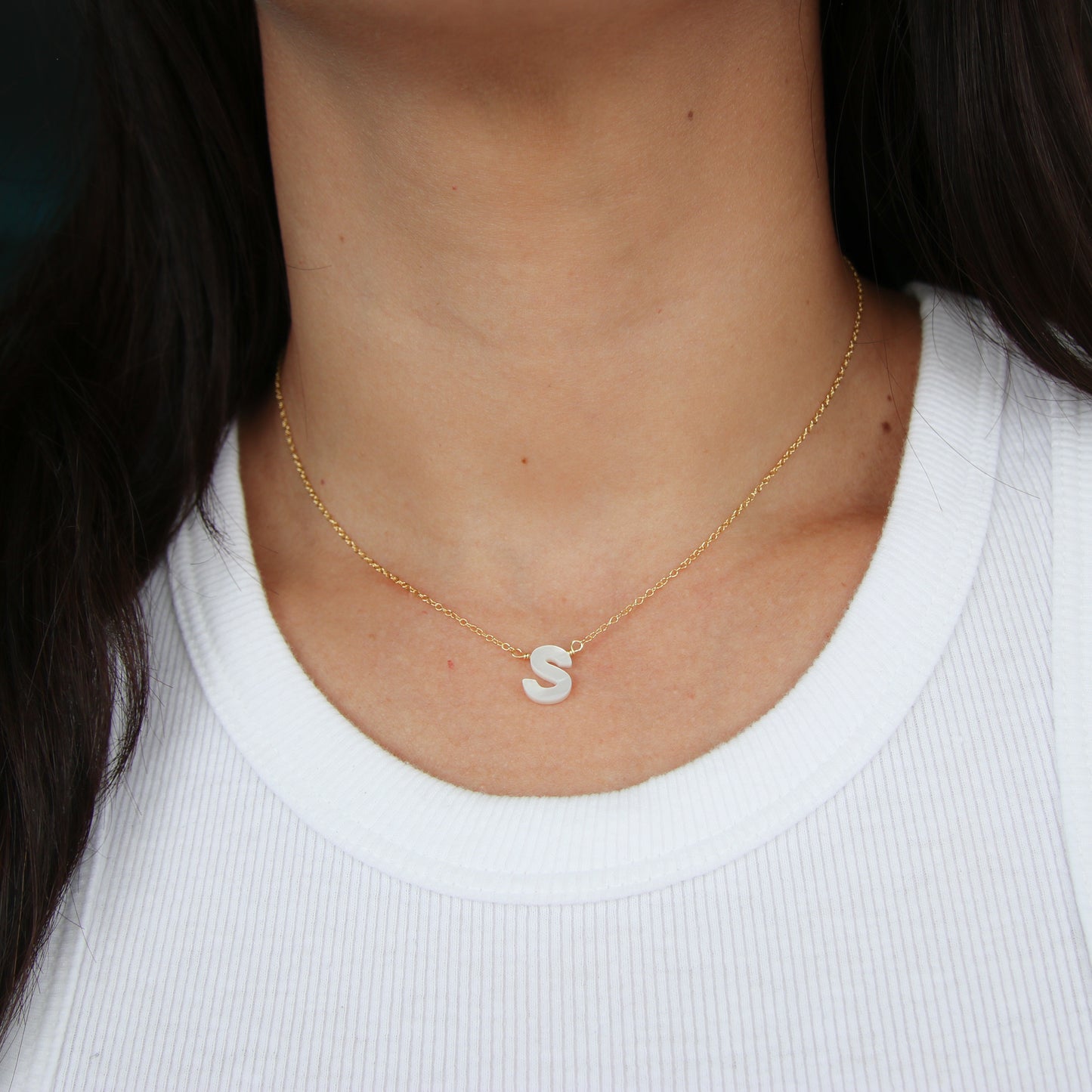 Nacre Initial Necklace