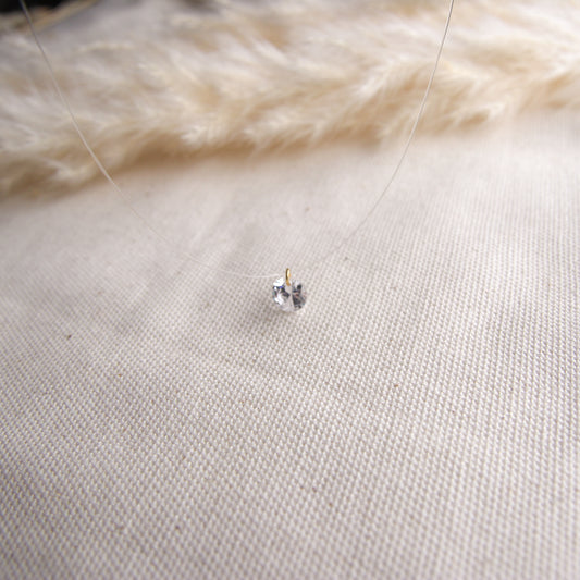 Solitaire Crystal Floating Illusion Necklace