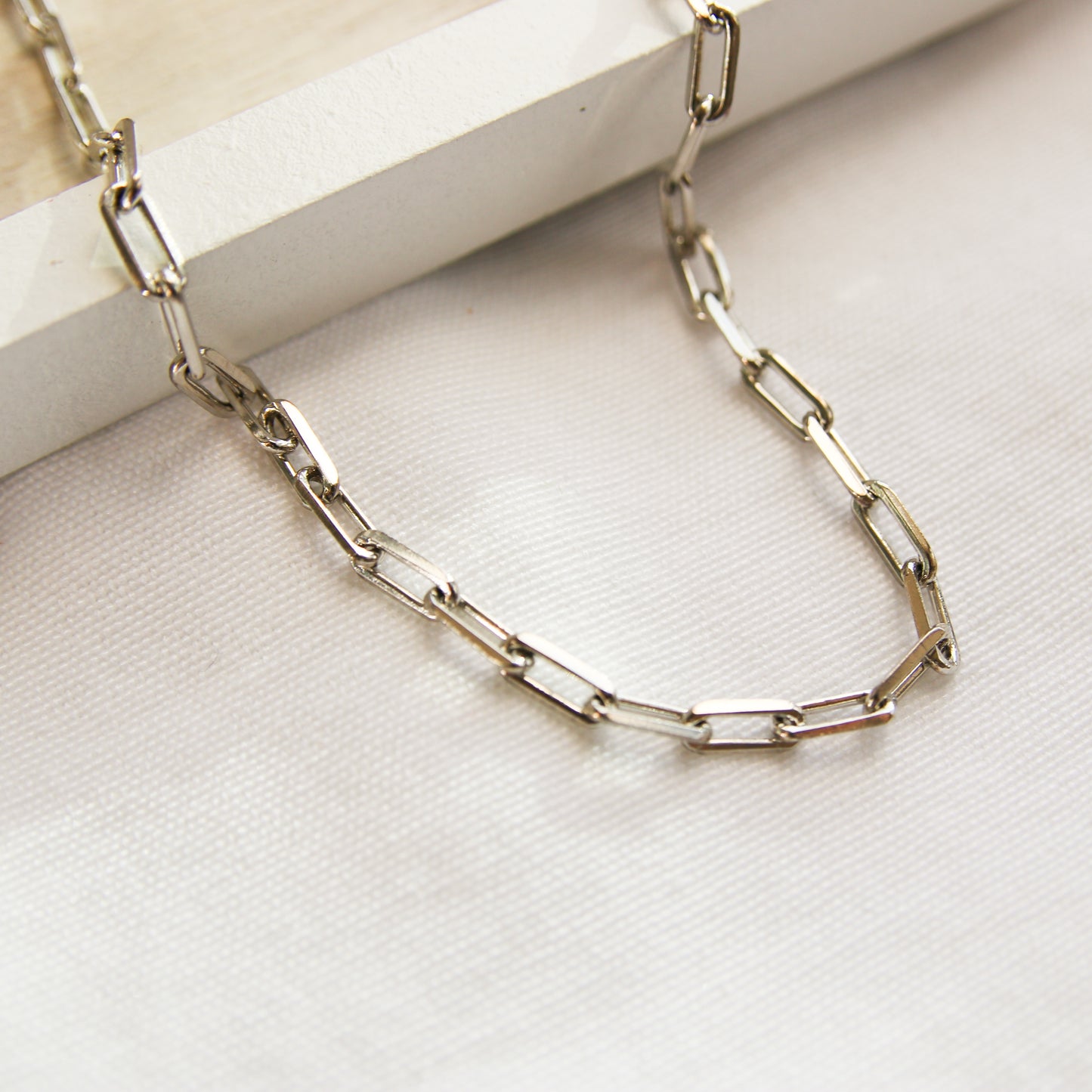 Silver Medium Paperclip Chain Choker