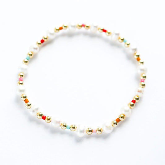 Multicolor with Pearls Bracelet