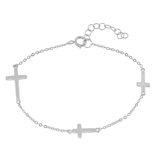 Triple Sideways Cross Bracelet